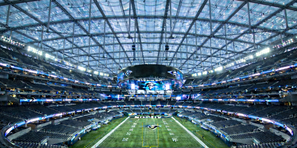 SoFi Stadium内部全景 - 洛杉矶高科技穹顶体育场